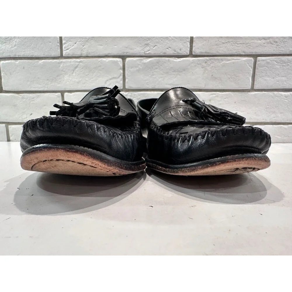 Cole Haan Mens Black‎ Braided Toe Tasseled Loafer sz 9.5D (S1627)